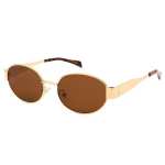 Women Round Sunglasses with UV Protected Lens Brown-Brown