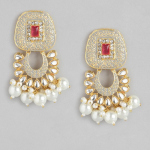 Gold-Plated AD & Pearl Jewellery Set